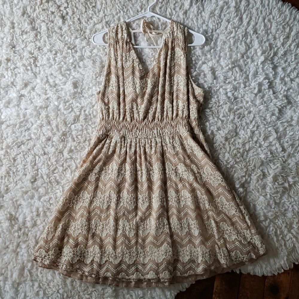 Tan and Cream Dress